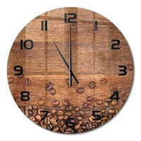 Runde Glasuhr Aus GehäRtetem Glas Wanduhr Kaffeebohnen Schwarze Zeiger Fi60 Cm