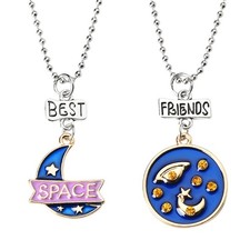 Best Friend Necklace Moon and Star Gifts for Women BFF Matching Necklaces for 2