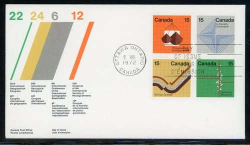 CANADA 1972 EARTH SCIENCES FIRST DAY COVER !! M102