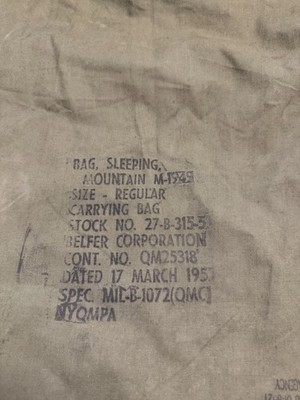 US Army Military Sleeping Bag Bag OD Green Water Proof