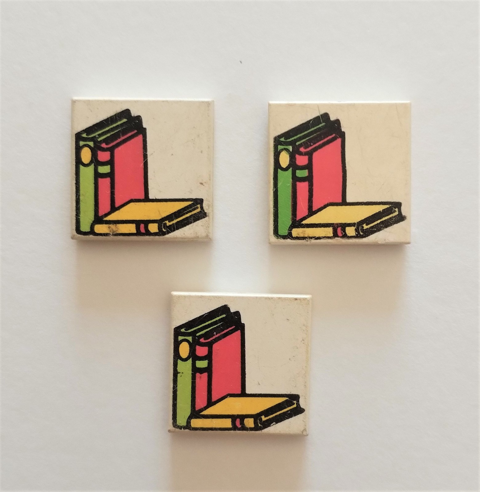 Lego 3x Fabuland Books Tile 2x2 Libri School Piastrella Costruzioni Vintage