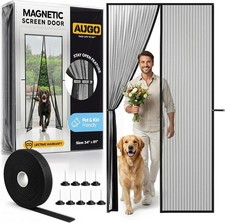 Magnetic Screen Door 34x81 Pet and Kid Friendly, Keep Bugs Out  Free Shipping