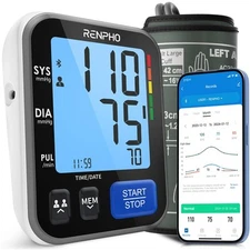 RENPHO Smart Blood Pressure Monitor for Home Use, FSA HSA Eligible, Bluetooth...