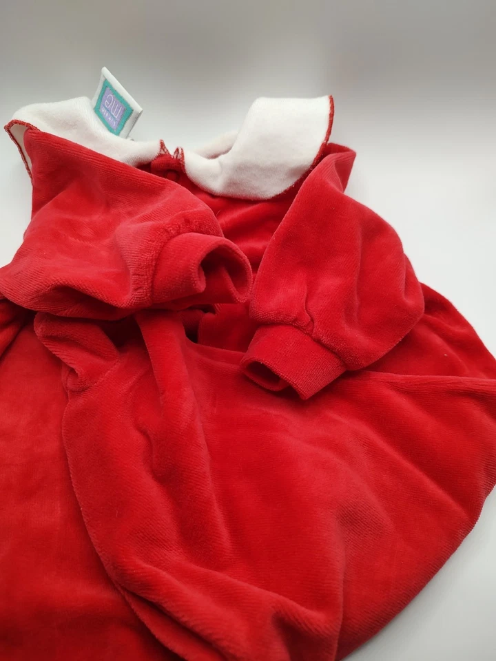 Pijama Footie Vintage Veludo Verde Anos 90 Bebê "Meu Primeiro Natal" 3-6 Meses - Imagem 4 de 4