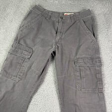 Wrangler Flex Cargo Pants Mens 30x30 Gray Five Star Premium Relaxed Fit Hiking
