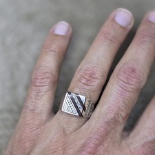 Touareg Berber Silver Ring   Traditional Amazigh Engraving   Handmade