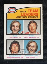 1976 O-Pee-Chee Team Leaders Pete Mahovlich Guy Lafleur Doug Risebrough HOF 0nr3