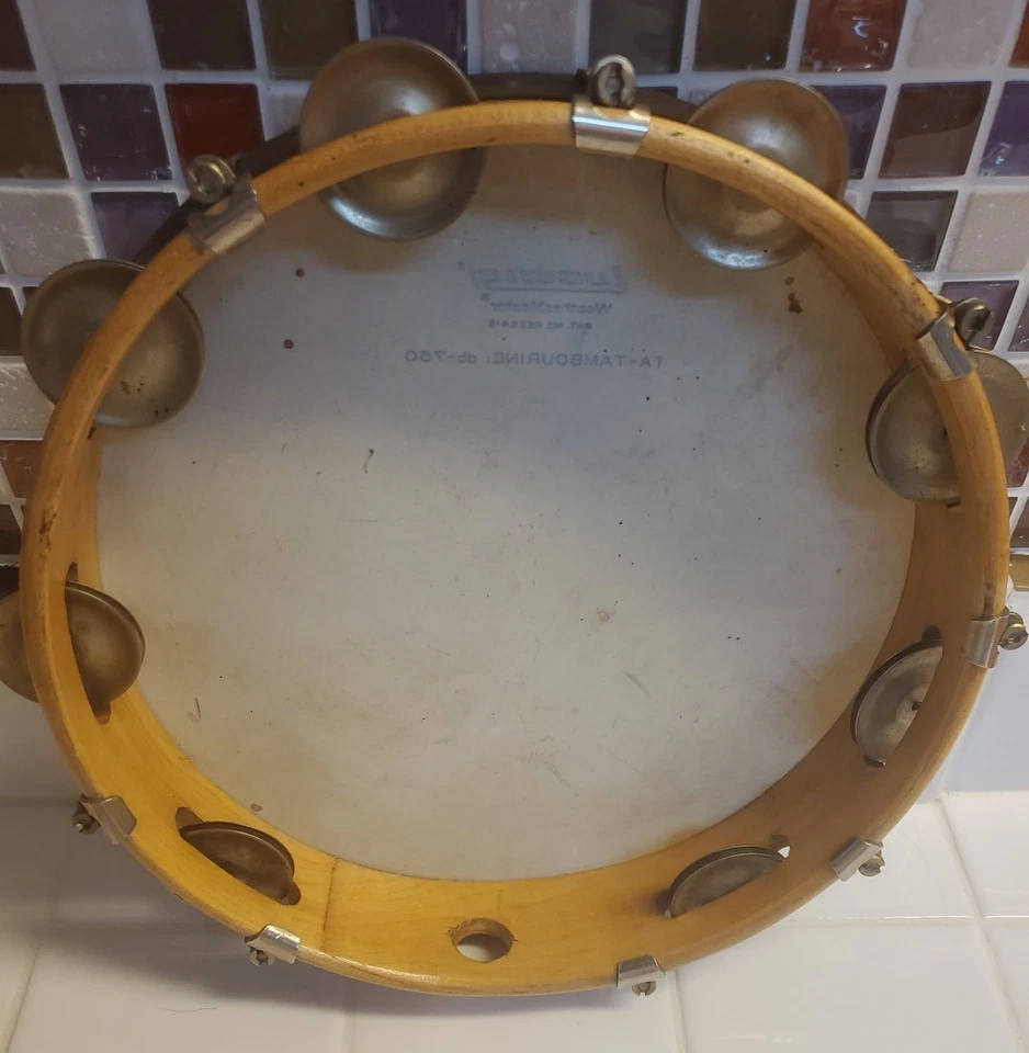Vintage Ludwig WeatherMaster 10" db-750 zweireihiger Holzrahmen TA Tamburin - Bild 3 von 4
