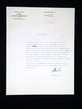 Robert MERLE - signierter Schreibbrief - 1965