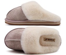 KuaiLu Womens Cozy Memory Foam Slippers Ladies Fuzzy Faux Fur Lined Warm Arch...