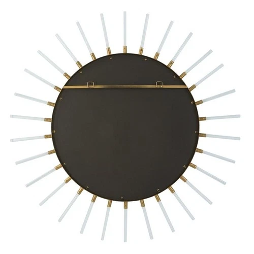 Uttermost Oracle Round MDF Acrylic and Metal Starburst Mirror in Gold Finish - Picture 4 of 6