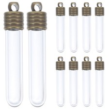 10Pcs Clear Glass Bottles with Cork and Cap for Crafting Gifts Decorative