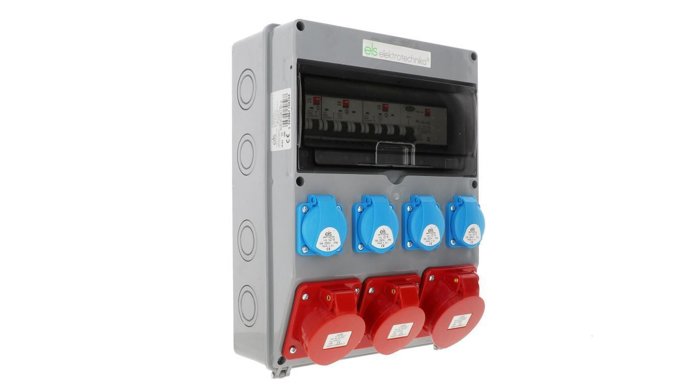 Construction switchboard 32A/5 + 2*16A/5 + 4*GS 230V + protections + different