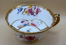 Vintage  Moustache Cup With Floral & Gilt Decoration