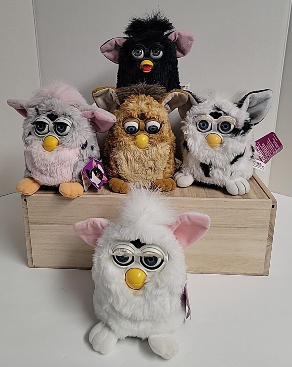 FURBY人形未使用 ヴィンテージ物 VINTAGE FURBY FURBIES Lot Spotted Black White Gray Tan 70-800