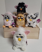VINTAGE FURBY FURBIES Lot Spotted Black White Gray Tan 70-800 NONWORKING/PARTS