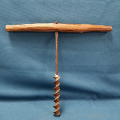 #ad #ad Antique T Handle Wood 16quot; x 17.5quot; Auger Hand Drill Barn Beam Tool $44.99