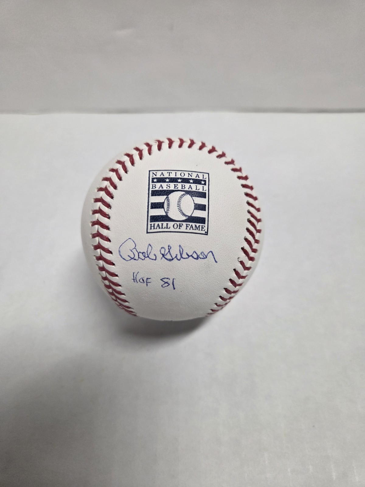 BOB GIBSON St. Louis Cardinals Signed "HOF 81" Official HOF Logo Baseball BAS