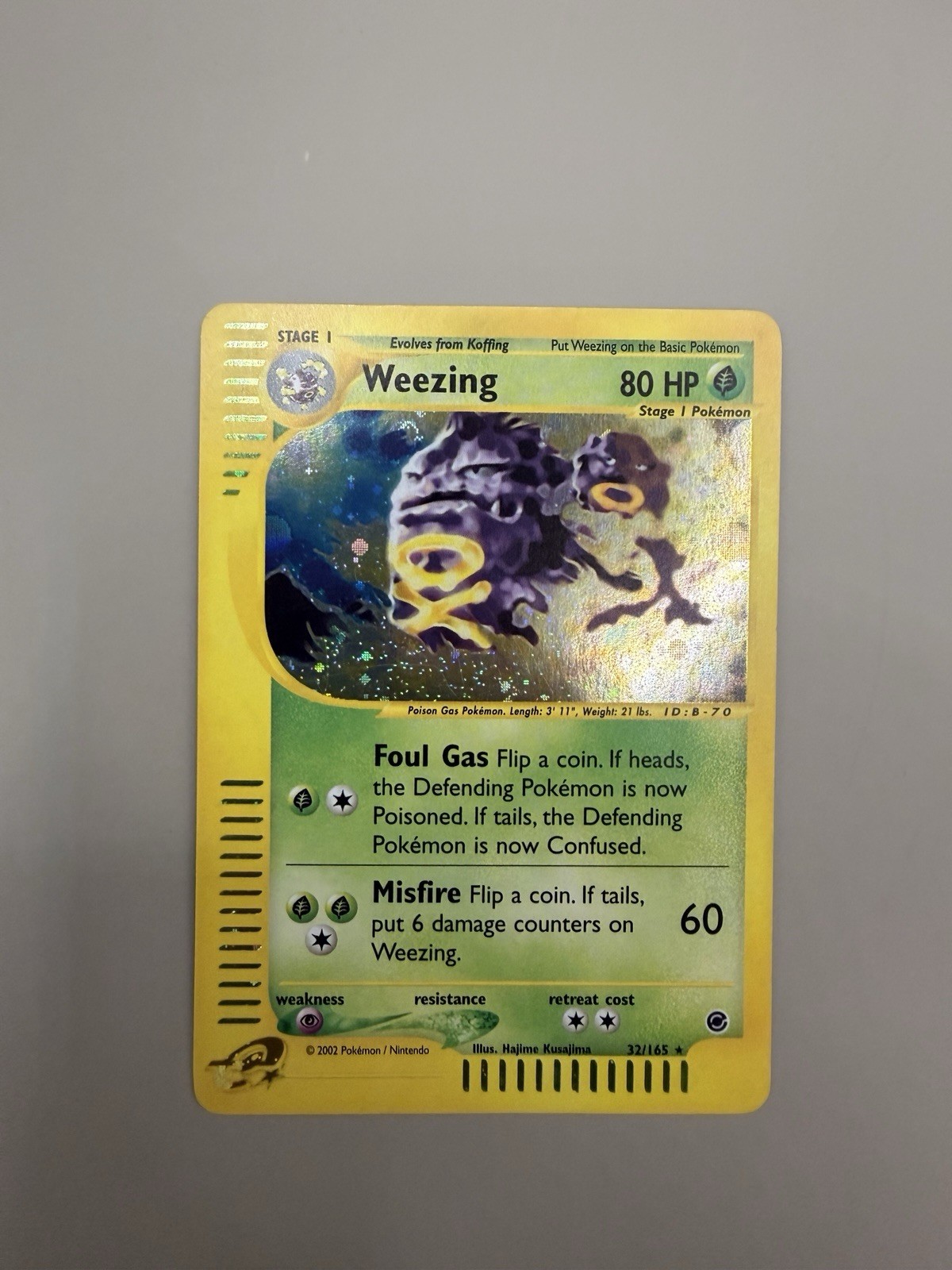 Pokemon Weezing Holo Rare Card Expedition Base 32/165 NM