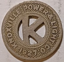 Knoxville, Tennessee - Knoxville Power & Light Co. 1927 One Fare worn TN 430 Lb