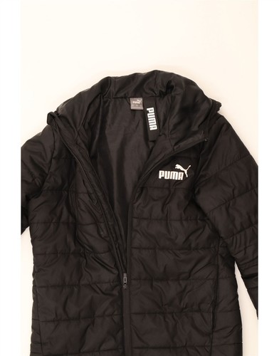 PUMA Mens Graphic Hooded Padded Jacket UK 34 XS Black Polyester BE02 - Picture 3 of 3