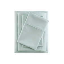 California King 600 Thread Count Cooling Cotton Blend 4pc Sheet Set Seafoam
