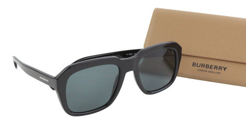 BURBERRY Astley Men Women Sunglasses Unisex Dark Black Square RRP€269 - Picture 1 of 8