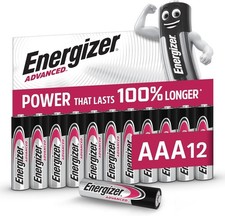 Image of Energizer Advanced AAA Batteries (Pack of 12) 1.5 V Alkaline Batteries Powerful