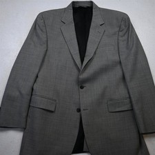 Jos A Bank 43L Gray Micro Houndstooth Wool Mens Blazer Suit Jacket Sport Coat