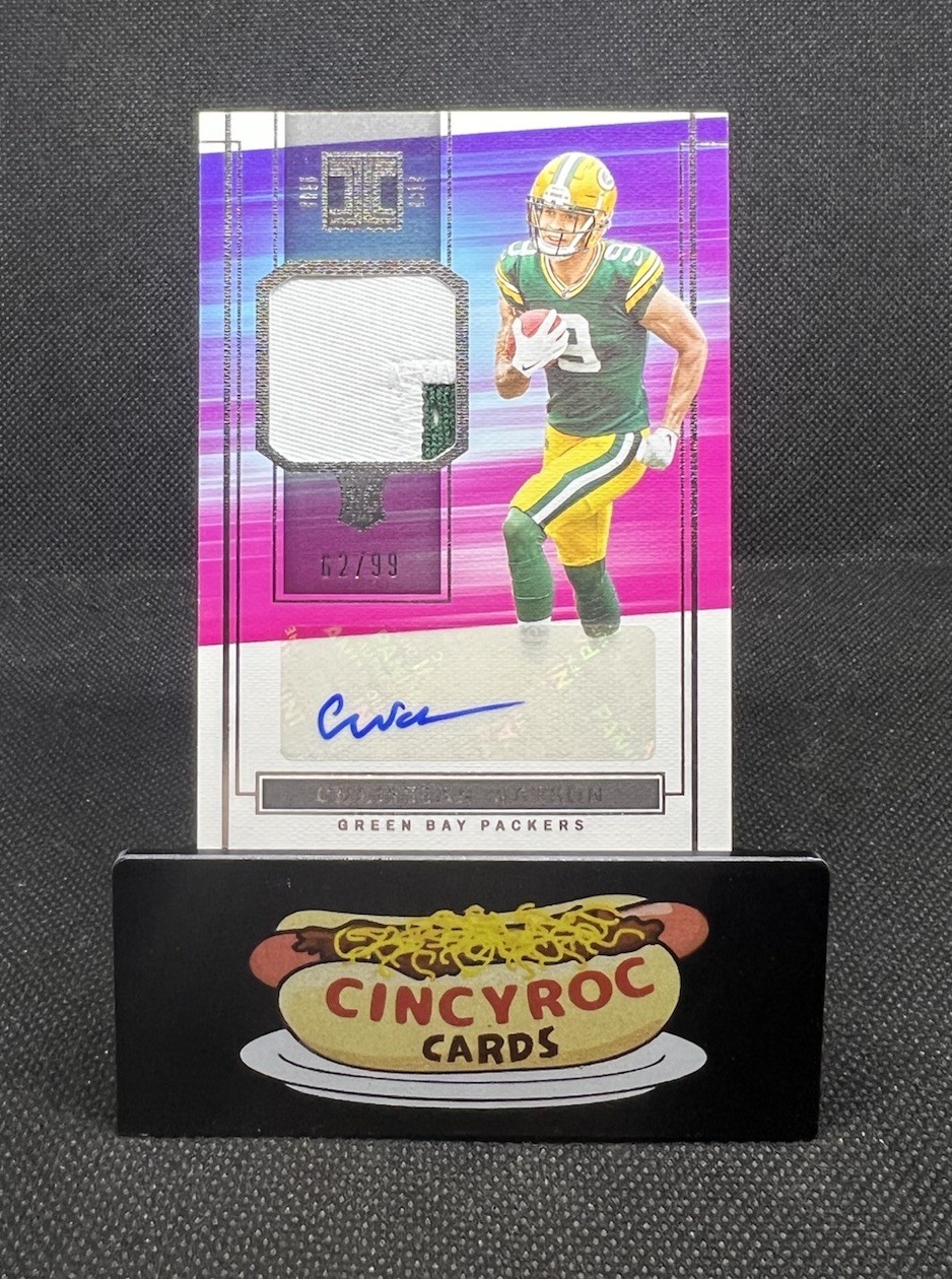Christian Watson Panini Impeccable Rookie Patch Autographs #RPACWA Base