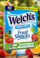 Welch's Fruit Snacks Mixed Fruit 0.8 oz Pouches Kids Snacks 40 Count Box