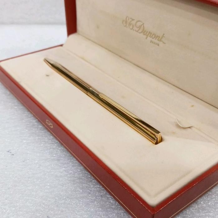 Vintage ST Dupont Classique Stylo Bille Gold Plated Ballpoint Pen