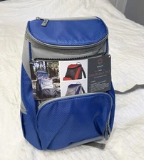 Oniva PTX Picnic Time Backpack Cooler Insulated- Blue+Gray Color -11"Wx13"Hx6"D