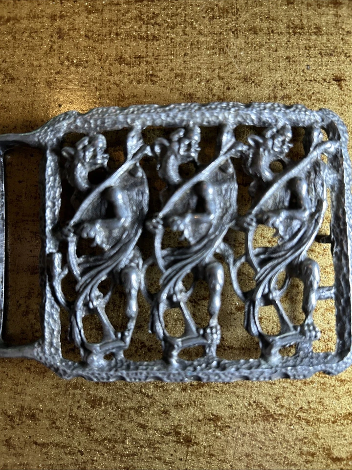 Richard Synek 1975 Brutalist абстрактный веб винтажный ремень пряжка - Изображение 3 из 4