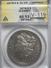 Elusive 1878-S Vam-119 Morgan Dollar Anacs Au53 Details Former Vam 1-G.2