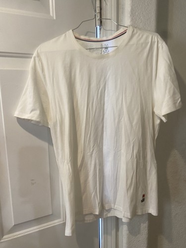 Men’s Psycho Bunny Crew Neck Cotton Blend Short Sleeve Off White T Shirt Size L - Picture 7 of 9