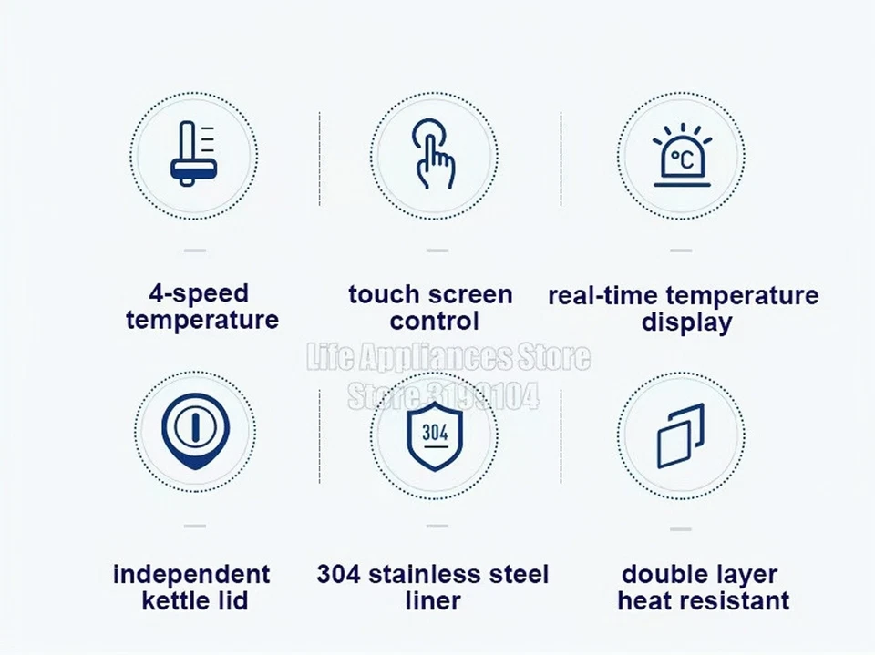 MORPHY RICHARDS Electric Water Kettle Stainless Steel Thermostatic 1800W LED AU Foto 3 de 4