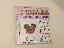 Medial Sounds - Cards for Learning Center 52 Cards- Letters Phonic Teaching