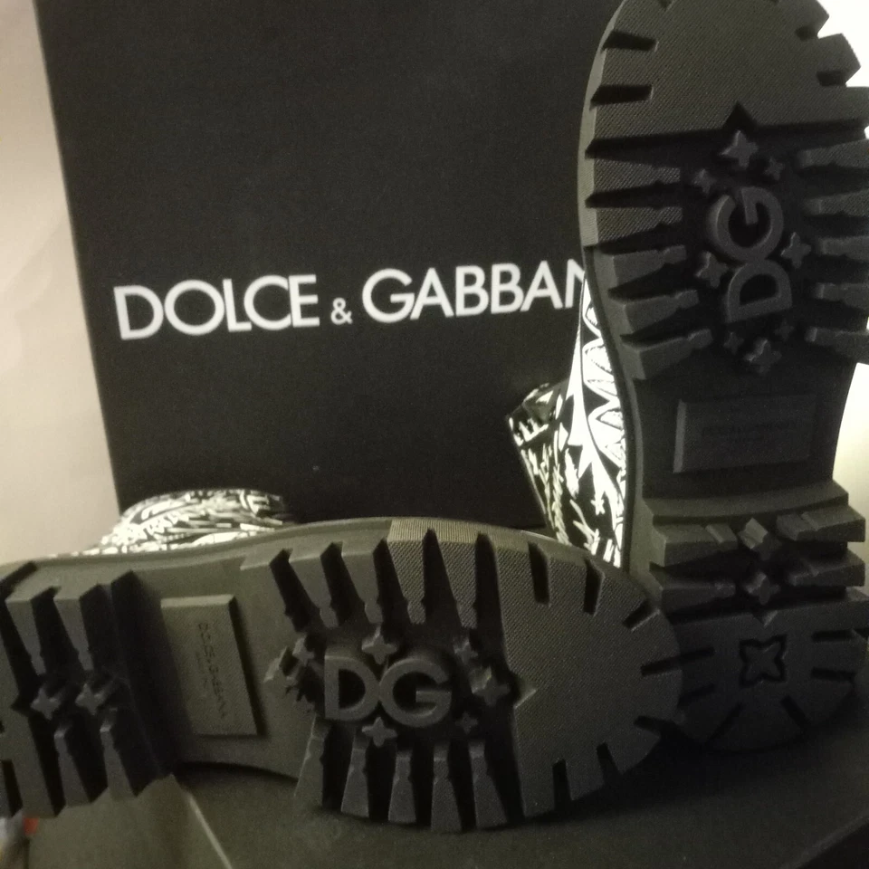 DOLCE & GABBANA Botas de trekking de cuero con estampado de graffiti Dolce & Gabbana Foto 3 de 4