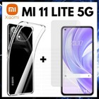 COVER TRASPARENTE + PELLICOLA VETRO TEMPERATO PER XIAOMI MI 11 LITE 5G CUSTODIA