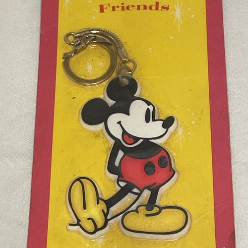 Disneyland Hand Painted Mickey Mouse Key Chain Fantasyland Friends Monogram NOS