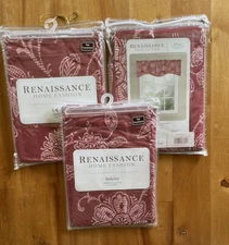 3 NIP Felicity Valances Scalloped Renaissance Home Fashion 52x17