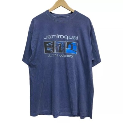 Jamiroquai a Funk Odyssey Live 2001-02 Navy short sleeve T shirt Classic Style