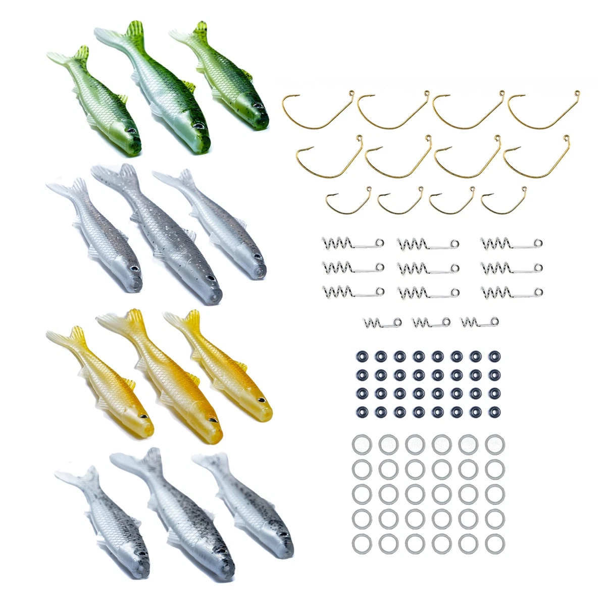 Banjo Minnow 006 - 110 Piece Fishing System Free Shipping Soft Plastic Lures Set