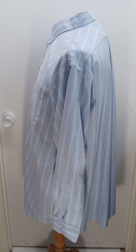 Lands' End Men's Dress Shirt 18.5/35 Supima Cotton Traditional Fit No Iron Blue - Picture 6 of 20