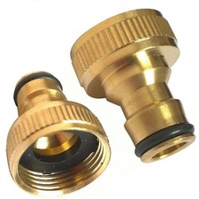 Tap Adaptor Garden Water Hose Pipe Connector Screw 3/4" BSP Fitting Brass Thread