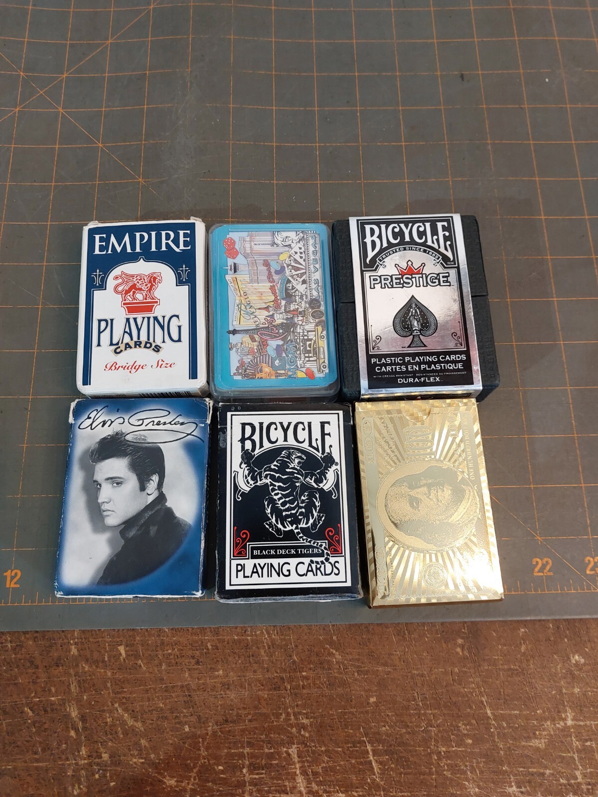 Playing Cards Lot Of 6 Decks Bucycle Prestige Tiger Elvis Go