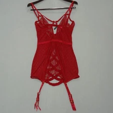 Seven 'til Midnight Exotic Sleepwear Bold Red Mesh Chemise Set Women's Size (XL)