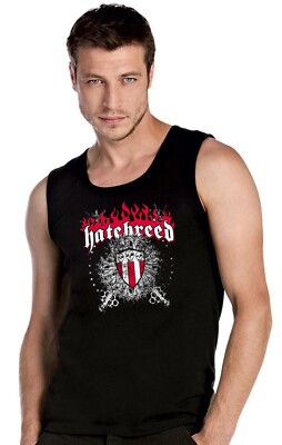 HATEBREED SKULL & MACES Rock Logo SCHWARZ Ärmellos T-Shirt Tank Top -2185_SW