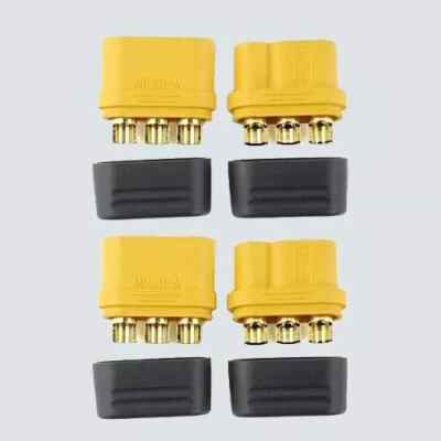 2 Pair AMASS MR60 Connector Plug Female Male 3.5 Bullet Power Plugs with Caps